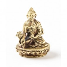 Statuie Buddha vindecător din cupru, galben mat - 5,5 cm