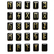 Set de rune de cristale de agat negru