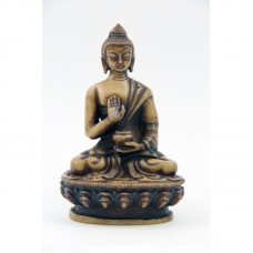 Statuie Binecuvântat Buddha din rășină colorată os - 11 cm