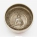 Bol tibetan, fabricat industrial, din 7 metale, 3 culori, relief Buddha 9,5 cm