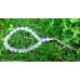 Mala bratara lucrat manual, cu quartz sintetic transparent de 8 mm, si cu ametist lavanda 8mm, 21 buc, 18 cm